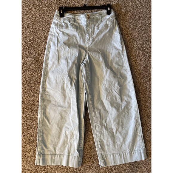 A New Day Wide Leg Stretch High Waist Capri Pants Light Blue Size 4 - Picture 7 of 7